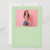 上品なシックな写真コラージュ卒業発表 招待状 (裏面)