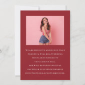 上品なシックな写真コラージュ卒業発表 招待状 (裏面)