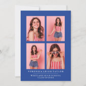 上品なシックな写真コラージュ卒業発表 招待状 (正面)