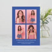 上品なシックな写真コラージュ卒業発表 招待状 (スタンド正面)
