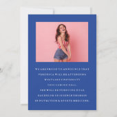 上品なシックな写真コラージュ卒業発表 招待状 (裏面)