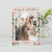上品なシックな書道1枚の写真クリスマス シーズンカード (スタンド正面)
