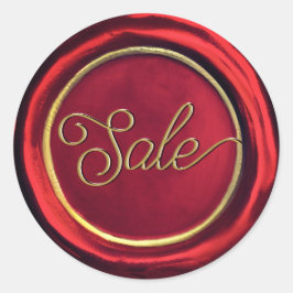 上品なシックな赤と金ゴールド販売ワックスシールステッカー ラウンドシール