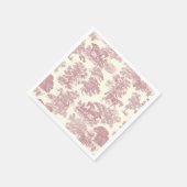上品なシックエレガントピンクウズカントリートイル スタンダードカクテルナプキン (角)