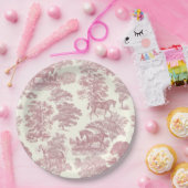 上品なシックエレガントピンクウズカントリートイル ペーパープレート (パーティー)