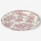 上品なシックエレガントピンクウズカントリートイル ペーパープレート (アングル)