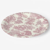 上品なシックエレガントピンクウズカントリートイル ペーパープレート (アングル)