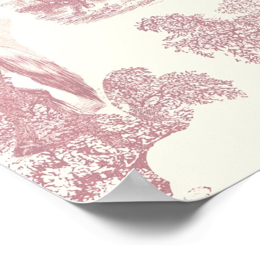 上品なシックエレガントピンクウズカントリートイル ポスター (角)