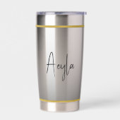 上品なシックエレガントブモダンラックパーソナライズされた 保温保冷タンブラー (左面)