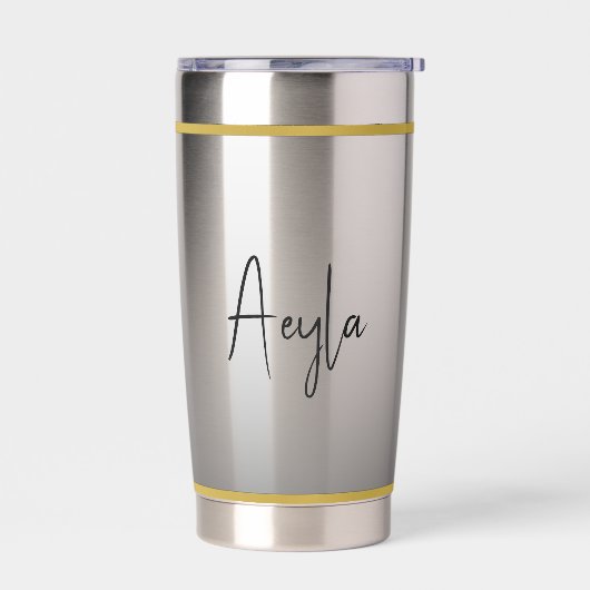 上品なシックエレガントブモダンラックパーソナライズされた 保温保冷タンブラー (左面)