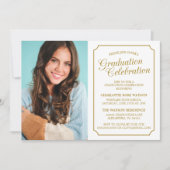 上品なシックエレガント卒業パーティー招待状 招待状 (正面)