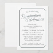 上品なシックエレガント卒業パーティー招待状 招待状 (正面/裏面)