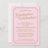 上品なシックエレガント卒業パーティー招待状 招待状 (正面)