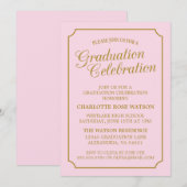 上品なシックエレガント卒業パーティー招待状 招待状 (正面/裏面)
