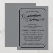 上品なシックエレガント卒業パーティー招待状 招待状 (正面/裏面)