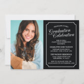 上品なシックエレガント卒業パーティー招待状 招待状 (正面)