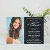 上品なシックエレガント卒業パーティー招待状 招待状 (スタンド正面)