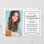 上品なシックエレガント卒業パーティー招待状 招待状 (正面)