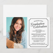 上品なシックエレガント卒業パーティー招待状 招待状 (正面/裏面)