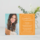 上品なシックエレガント卒業パーティー招待状 招待状 (スタンド正面)