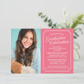 上品なシックエレガント卒業パーティー招待状 招待状 (スタンド正面)