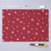 上品なシックエレガント金ゴールドシルバーレッドクリスマススター 薄葉紙 (クラフト)