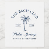 上品なシックネイビーバチェロレッテワインラベル ワインラベル (シングルラベル)