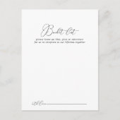 上品なシック結婚ミニマリストのバケットリストカード ポストカード (正面)