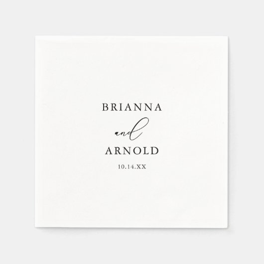 上品なシック結婚ミニマリストナプキン スタンダードカクテルナプキン (正面)