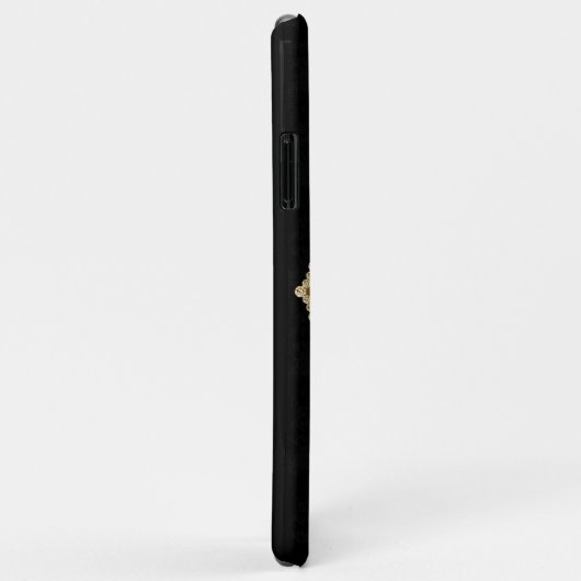 上品なシック金ゴールドブラックきらきら光るモノグラム Case-Mate iPhoneケース (裏面/右)