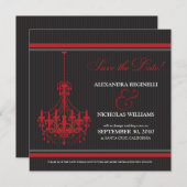 上品なシャンデリアの保存日付(黒か赤) セーブザデート (正面/裏面)