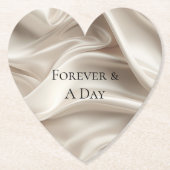 上品なシャンパンゴールド ロマンチック 偽サテン ペーパーコースター (正面)