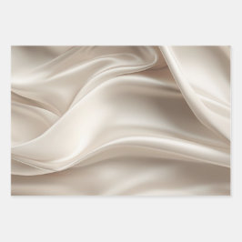 上品なシャンパンゴールド ロマンティック 偽サテン ウェディング ラッピングペーパーシート