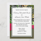 上品なショッキングピンクの狩りの迷彩柄の結婚式招待状 招待状 (裏面)