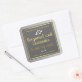 上品なシルバーグレー金ゴールド製品のパッケージラベル スクエアシール (封筒)