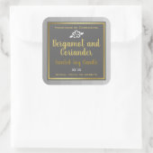 上品なシルバーグレー金ゴールド製品のパッケージラベル スクエアシール (バッグ)