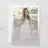 上品なシルバースパークルグリッター写真Sweet 16 招待状 (裏面)