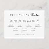 上品なシンプルな結婚式当日のタイムライン イベントの順番 エンクロージャーカード (正面)