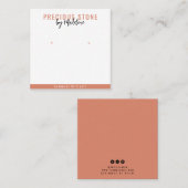 上品なシンプルピーチイヤリングディスプレイ スクエア名刺 (正面/裏面)