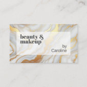 上品なシンプル灰色の白金ゴールド大理石アートパターン 名刺 (正面)