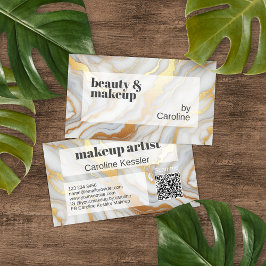 上品なシンプル灰色の白金ゴールド大理石アートパターン 名刺