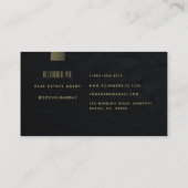 上品なシンプル黒モダン金ゴールドプロフェッショナル写真 名刺 (裏面)