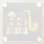 上品なジャズソウル ガラスコースター (裏面)