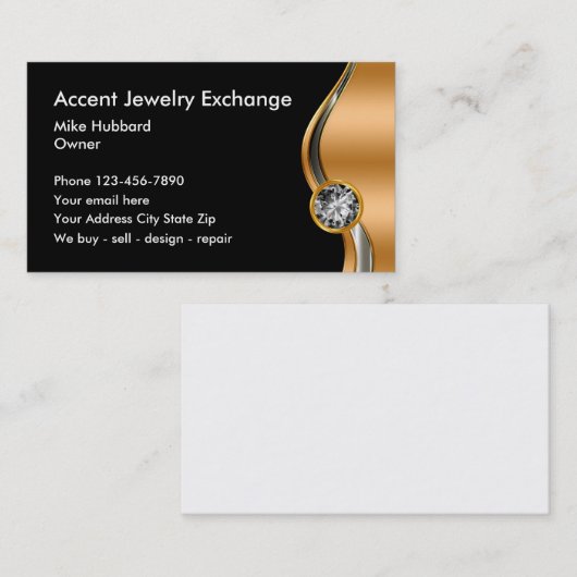 上品なジュエリーの名刺 名刺 (正面/裏面)