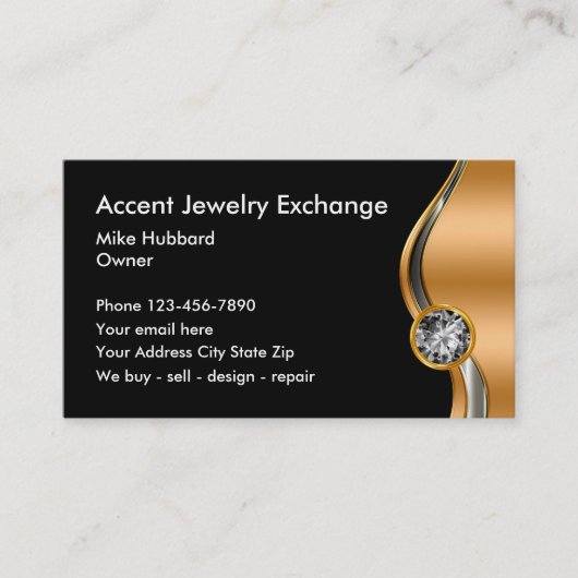 上品なジュエリーの名刺 名刺 (正面)