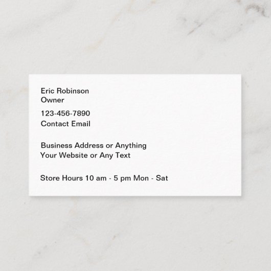 上品なジュエリーストアの所有者の名刺 名刺 (裏面)