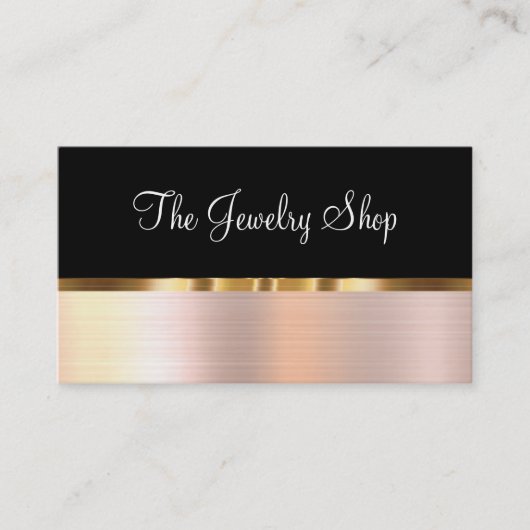 上品なジュエリーテーマ金ゴールドトーン名刺 名刺 (正面)