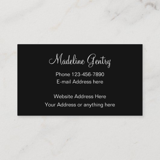 上品なジュエリーデザイナーのどの宝石 名刺 (裏面)