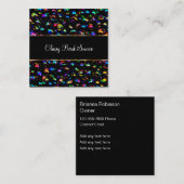 上品なジュエリービーズとクラフティング スクエア名刺 (正面/裏面)