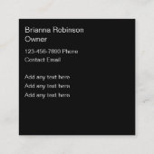 上品なジュエリービーズとクラフティング スクエア名刺 (裏面)